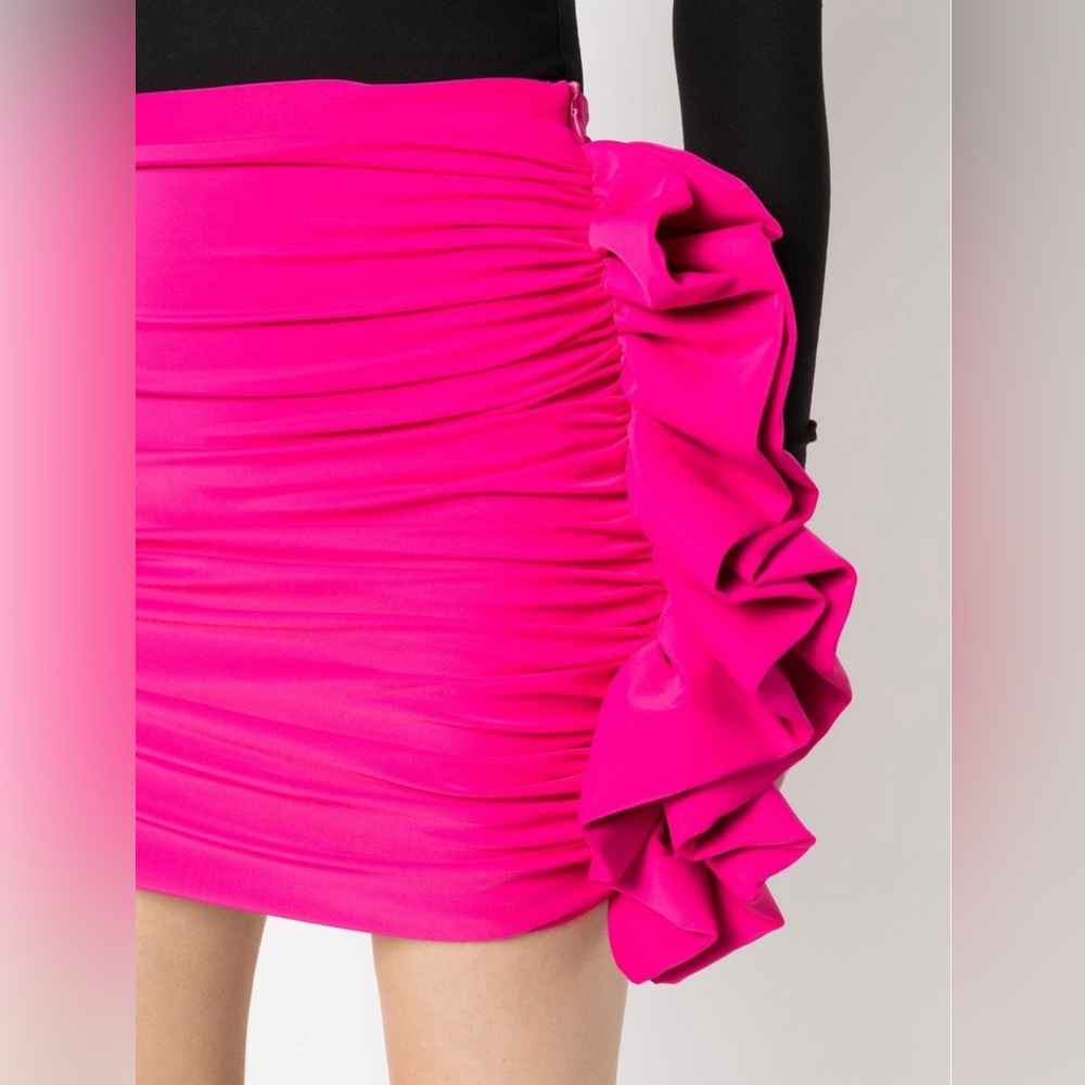 Brand new Amen ruched ruffle-trim mini skirt